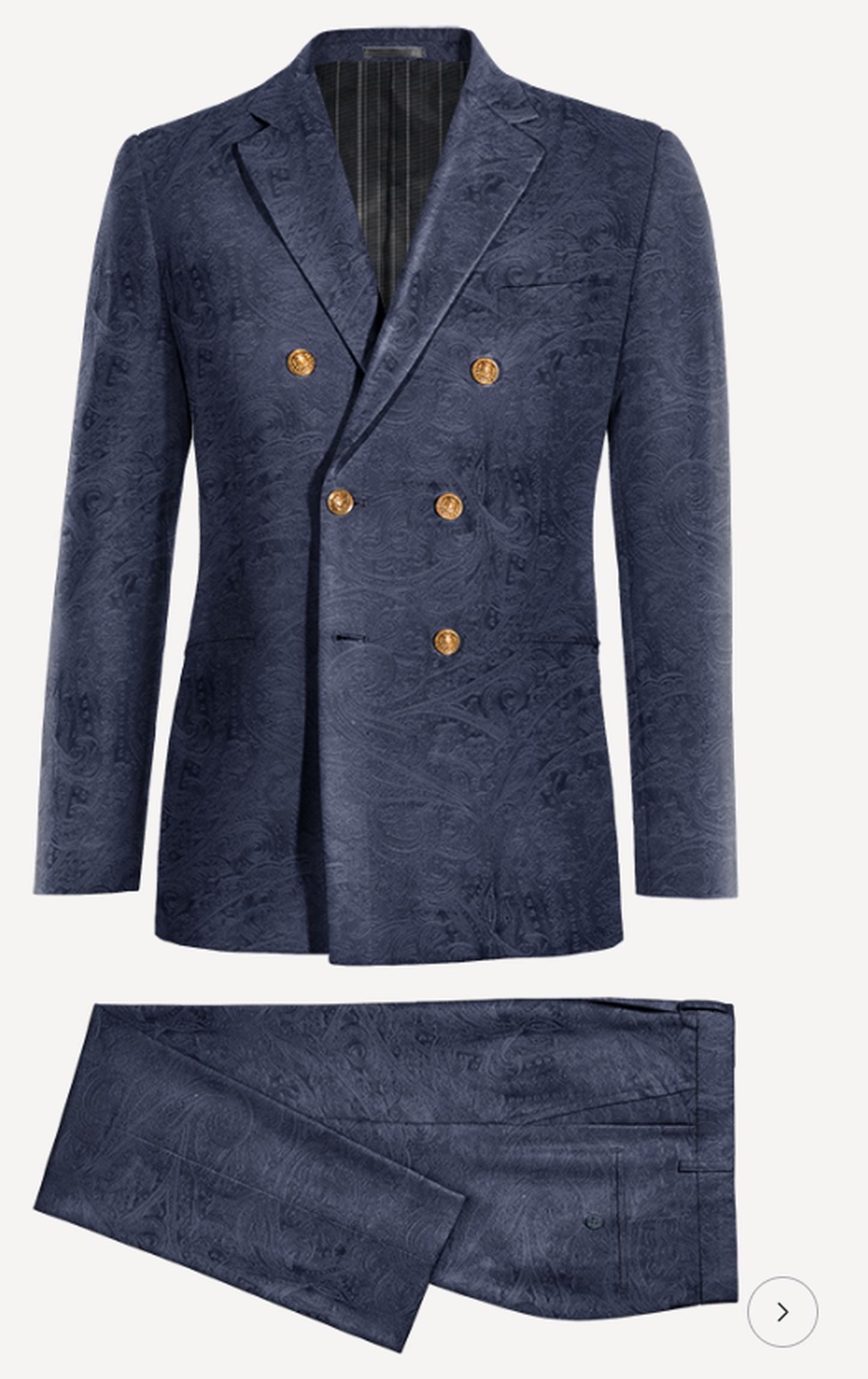 Costume Bleu Marine ADN HERITAGE velours paisley premium