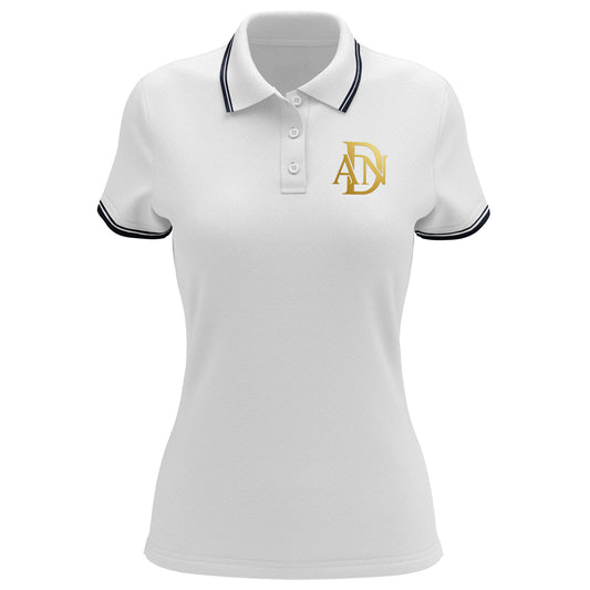 Polo femme ADN Heritage – maille piquée premium, coupe cintrée blanc